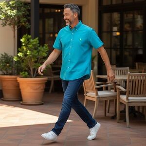 Vintage Ralph Lauren Classic Fit  Button Down Short Sleeve Shirt Size L